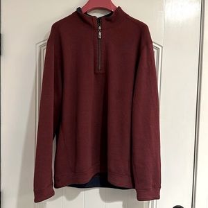 Tommy Bahama Flip Coast Half-Zip Reversible Sweatshirt (burgundy) - Size L
